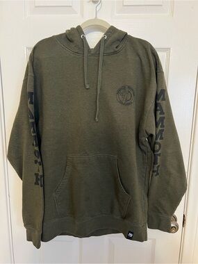 Mammoth Olive Green Pullover Hoodie with Chest Logo